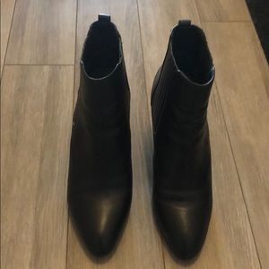 Sam Edelman black leather wedge booties